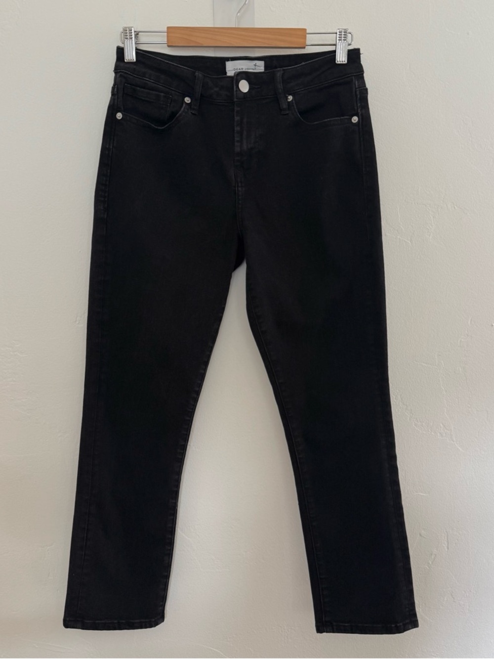 Dear John Blaire Straight Ankle Length Jeans Black Arrow Cotton Stretch - Picture 4 of 11